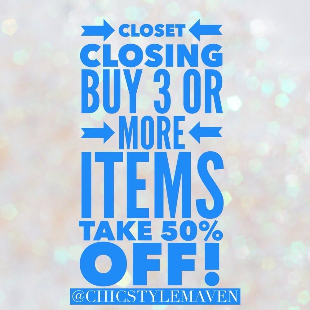 Closet Closing! Buy 3 or more items and take 50% off! Bundle items & sen…